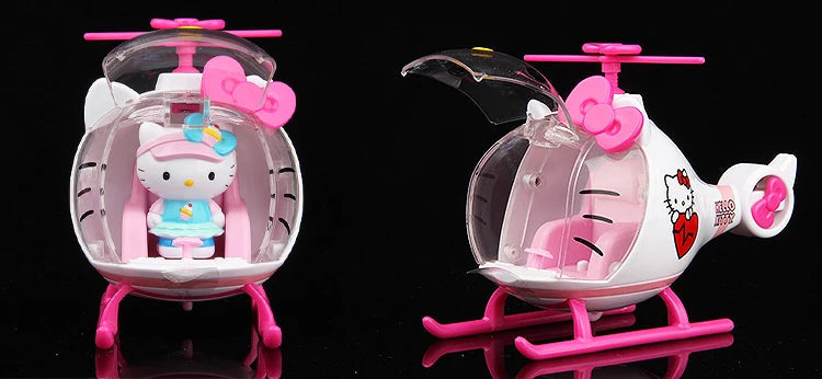 Original Cartoon Hello Kitty Cartoon Plane Ambulance Family Girl Toys Hobbies Action Figures Holiday Gifts for Children Good Vibrations