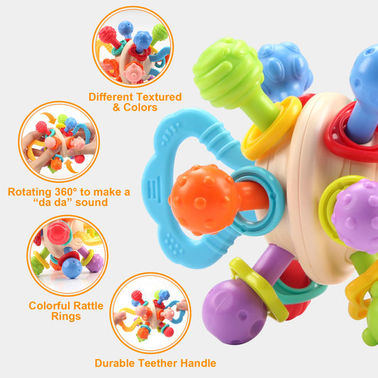 Baby Toy Manhattan Round Ball Soft Silicone Hand Grab Ball Rattle Infantil Chewable Teethers Toys For Infant 0-12months Good Vibrations