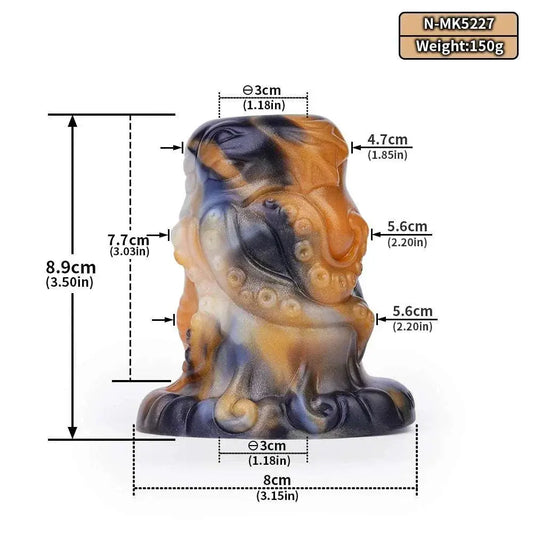 QAAI Hollow Anal Expander, male wearable prostate massager, multicolor liquid silicone.