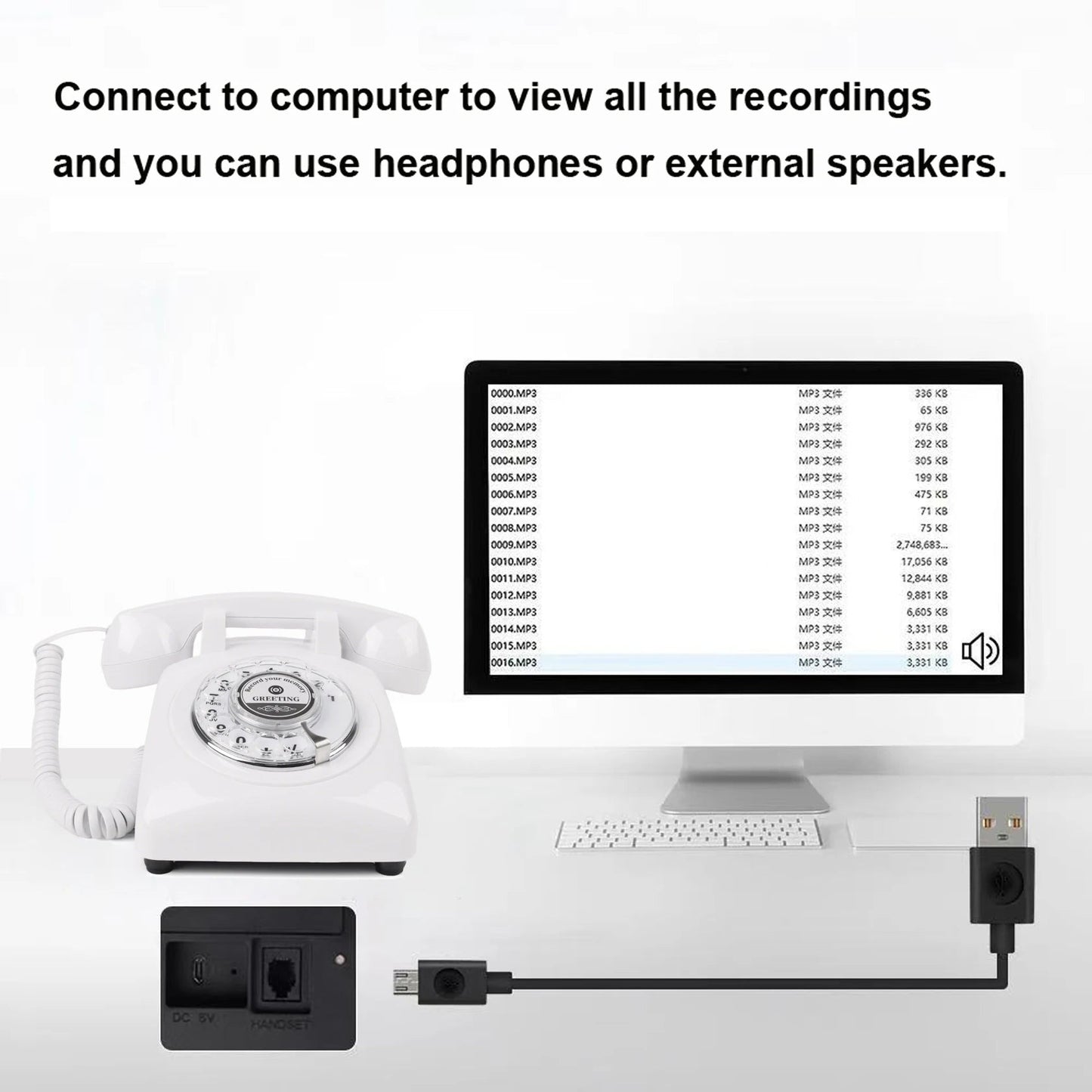 White Voice Recording Audio Guest Book – Guest Book Phone for Weddings, Bridal Showers, Anniversaries,Unique Wedding Gift Good Vibrations