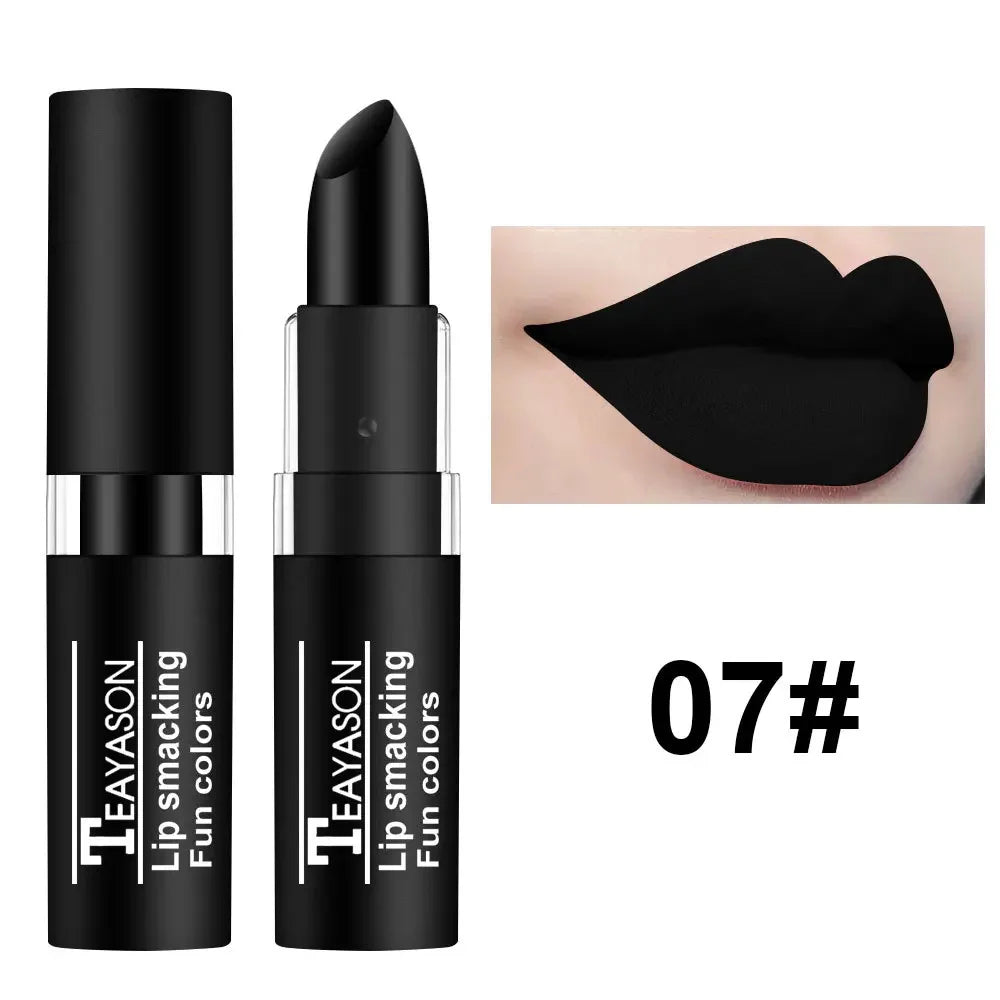Matte Lipstick Long Lasting Waterproof Black White Lip Gloss Velvet Lip Tint Christmas Halloween Make Up Wholesale Good Vibrations