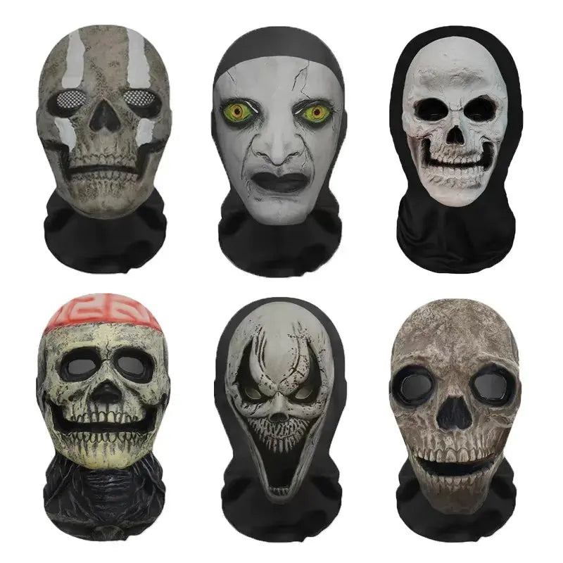 Halloween Ghost Face 3D Mask Balaclava Full Face Elastic Mesh Breathable Skull Headcovers Horror Party Halloween Cosplay Props Good Vibrations