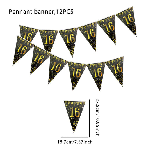 16th 60th 50 Year Happy Birthday Party Decoration Banners Supplies Good Vibrations