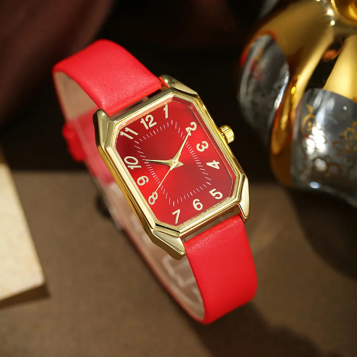 6/5/1PCS Luxury Fashion Square Women's Watches Brand Ladies Quartz Wristwatch Jewelry Set Classic Simple Femme Relogio Feminino Good Vibrations