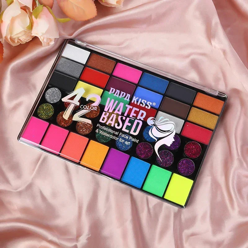 42 Color Eye Shadow Palette Face Body Painting Make Up Easy To Clean Makeup Body Paint Festival Halloween Body Paint Wholesale Good Vibrations