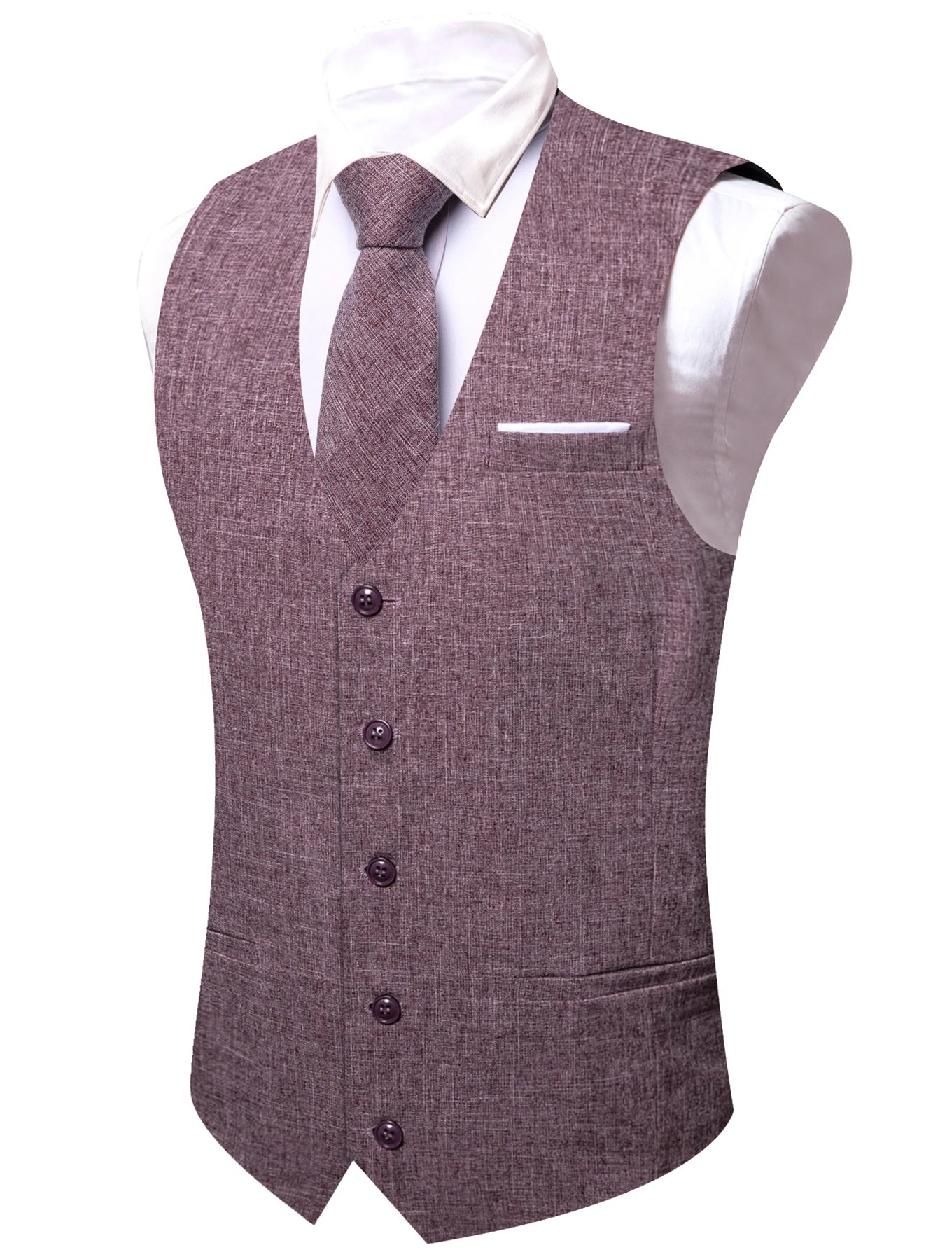 Men's Classic Solid Color Suit Vest and Necktie Matching Set | Wedding Groom & Groomsmen Attire Good Vibrations