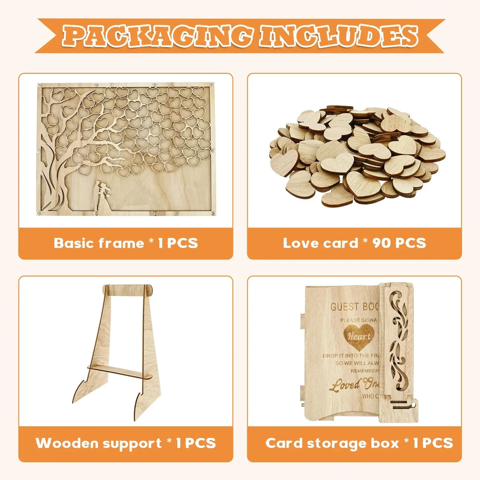 Wedding Guests Message Board Personalized Guest Book Guest's Name Card for Birthday Wedding Party Baby Shower Guest Book Frame Good Vibrations