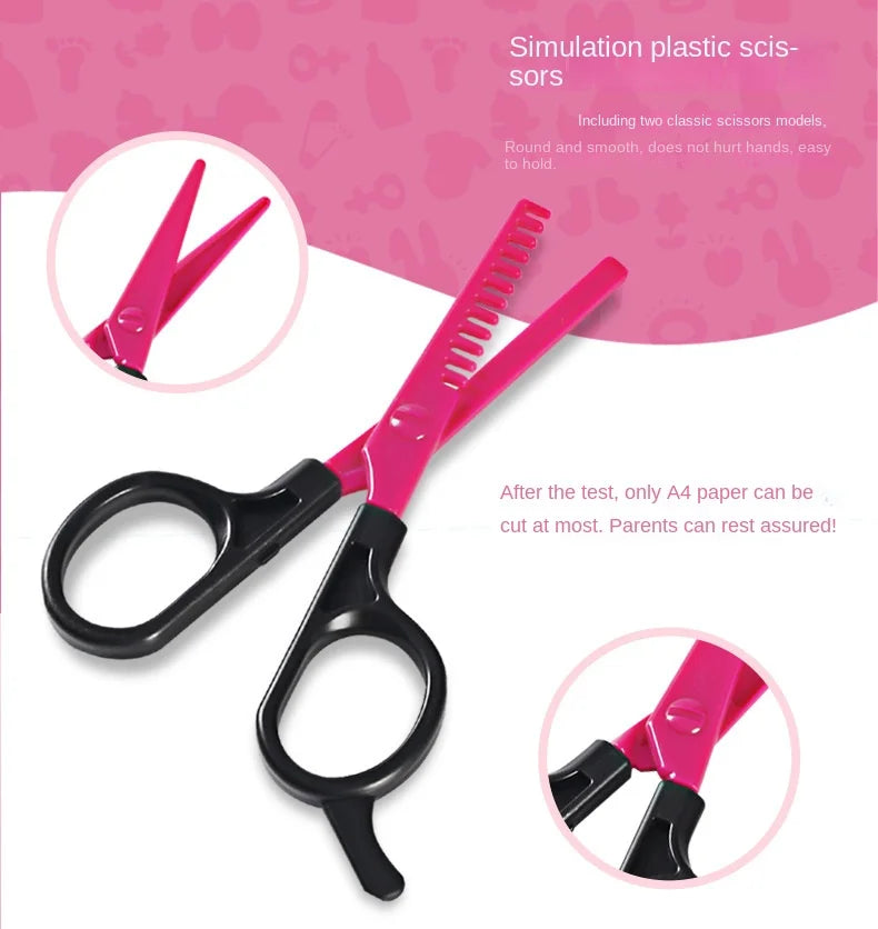 17pcs  Girls Beauty Salon Set, Pretend Play Hair Cutting Kit, Hairdresser Toy With Hair Dryer, Scissors, Barber Apron And Stylin Good Vibrations