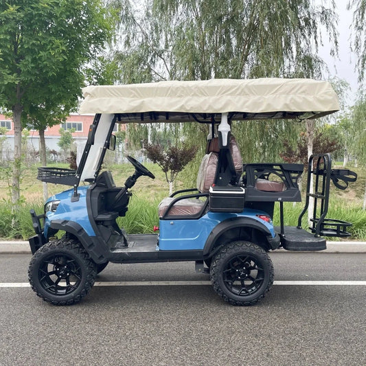 Electric Golf Cart Utility Vehicle 4 Wheels 48V 60V 72V Lithium Battery Off-Road Adult with Rain Cover Golf Buggy Cart Good Vibrations
