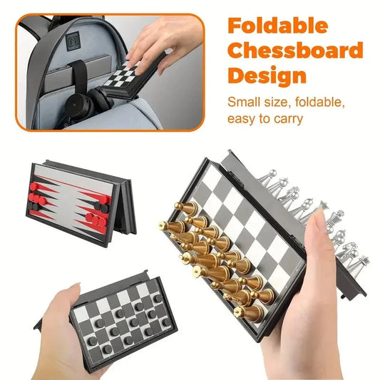 Mini Magnetic Chess Board Game Toys Folding Magnetic Plastic Chessboard Portable Interactive Toy for Kids Adult Birthday Gift Good Vibrations Adult Super Store