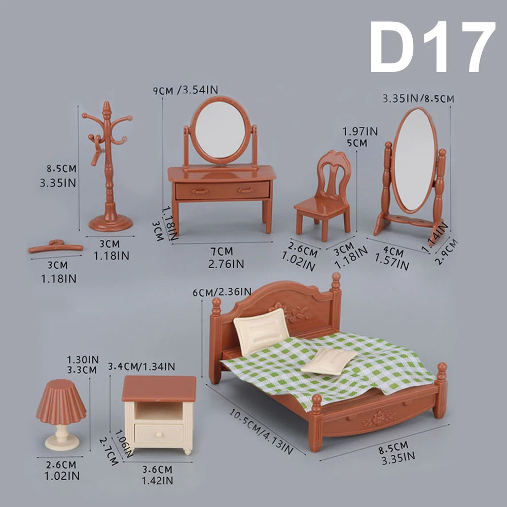 1:12 Miniature Furniture Forest Family Kitchen Toy Dining Table Dollhouse Accessories Bathroom Pretend Play For Girl Gifts Toys Good Vibrations