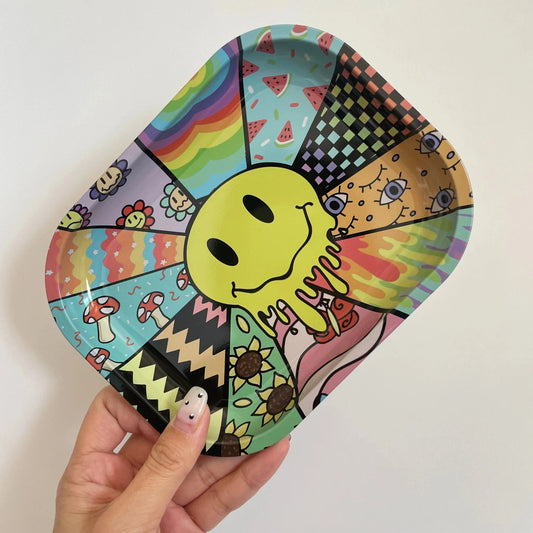 7x5.5inch Rolling Tray Tobacco Smoke Accessories Good Vibrations