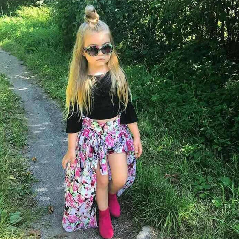 Girls Clothing Sets 2025 Summer New Children Girls Clothing Sets Kids top + pants Suit Clothes Good Vibrations
