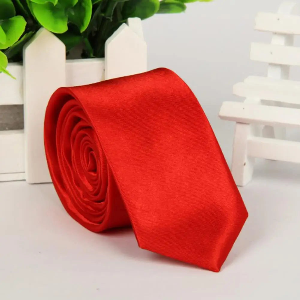 Mans Accessories Slim Skinny Tie for Men Jacquard Woven Solid Champagne Orange Red Purple Blue Ties Wedding Necktie corbatas par Good Vibrations