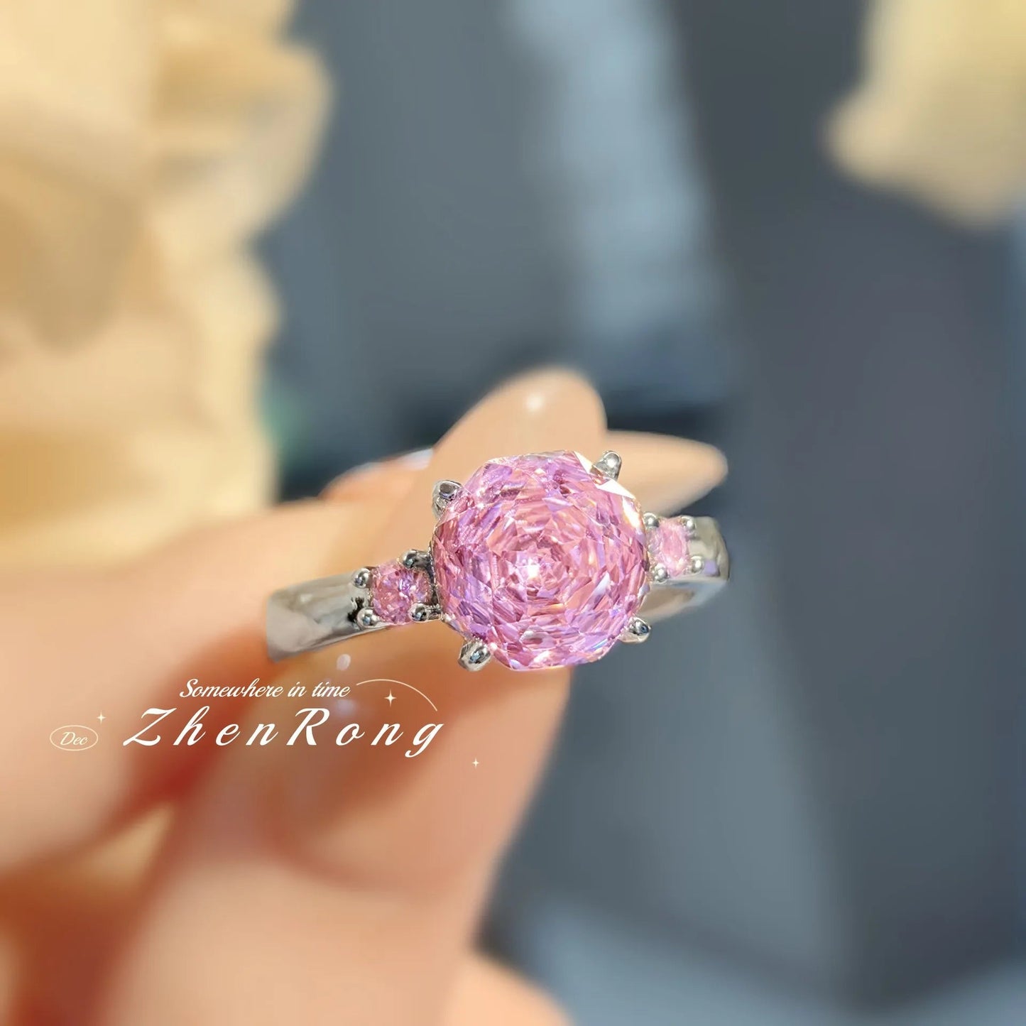 New Rose Cut Dream Color Zircon Crystal Pendant Necklaces Stud Earrings Rings For Women Fashion Luxury Female Jewelry Sets Good Vibrations Adult Super Store