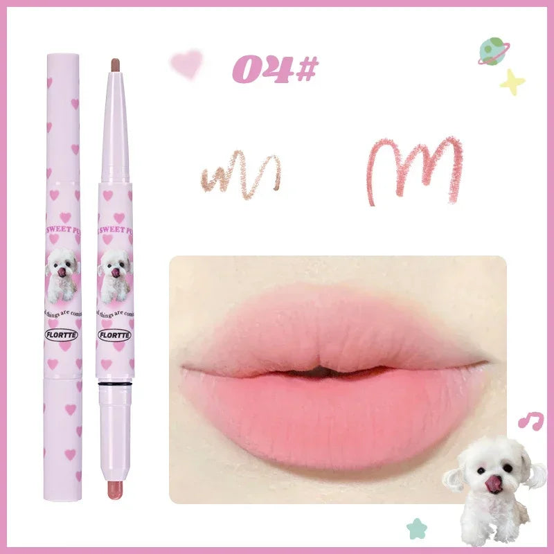FLORTTE Lip liner Pencil Natural Matte Lip Liner Cute Animals Lipstick Pen Lasting Lipliners Korean Cosmetic  Kawaii Make Up Good Vibrations