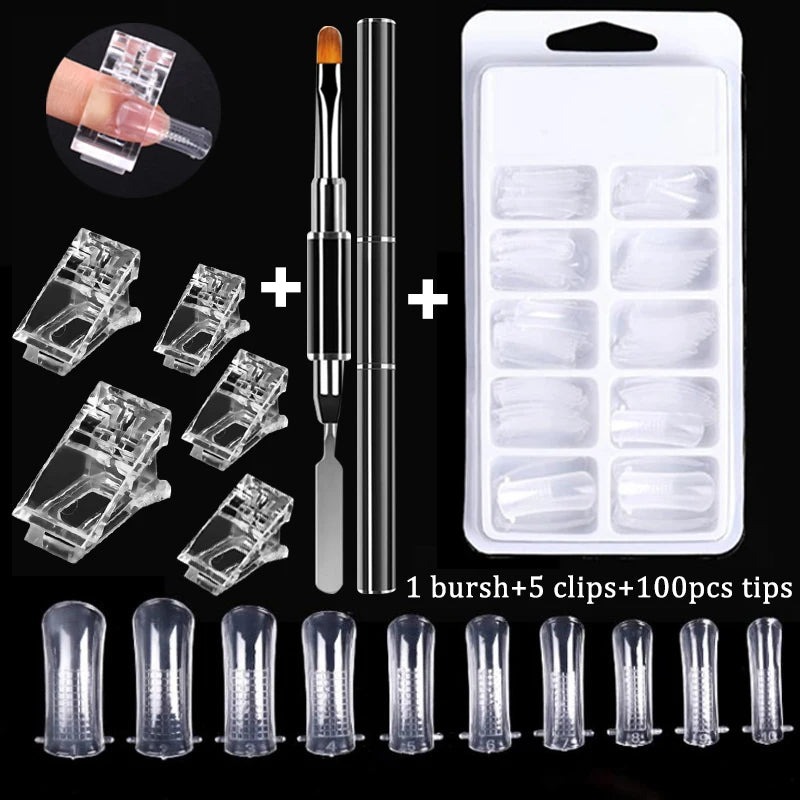 100Pcs/Box Nail Tips Full Set Acrylic Fake Finger UV Gel Polish Quick False Nails Tip Manicure Tools Nail Art DIY Tools Kit Good Vibrations