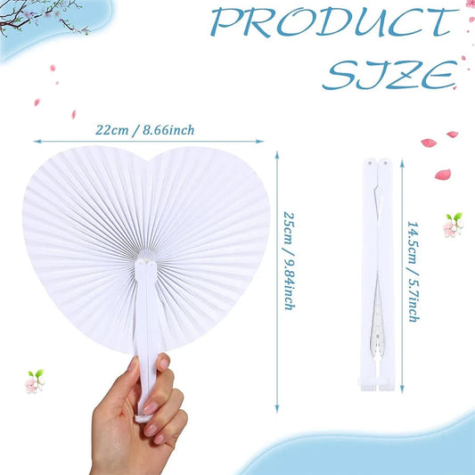 1pcNew folding fan Heart center wall decoration Wedding party gift anniversary birthday wedding fan Good Vibrations