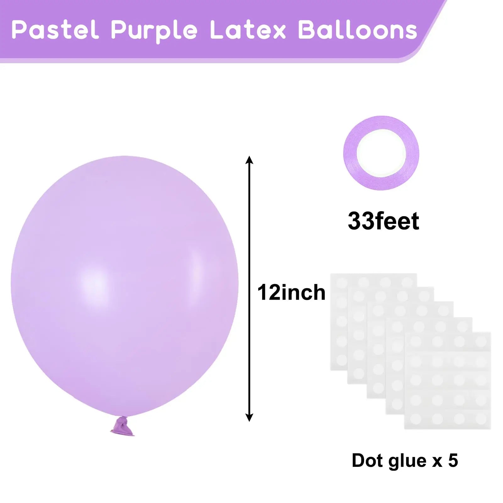 Pastel Purple Latex Party Balloons 120 Pack 12 Inch Round Helium Lavender Light Purple Lilac Balloons for Wedding Baby Shower Good Vibrations