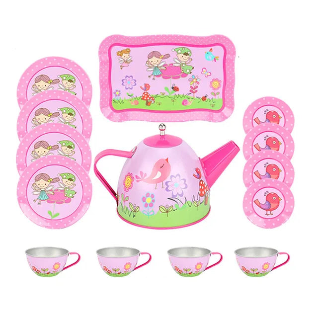 DIY Pretend Play Toy Simulation Tea Set Tableware Play House Kitchen Afternoon Tea Game Toys Gifts For Children Kids Girls Good Vibrations