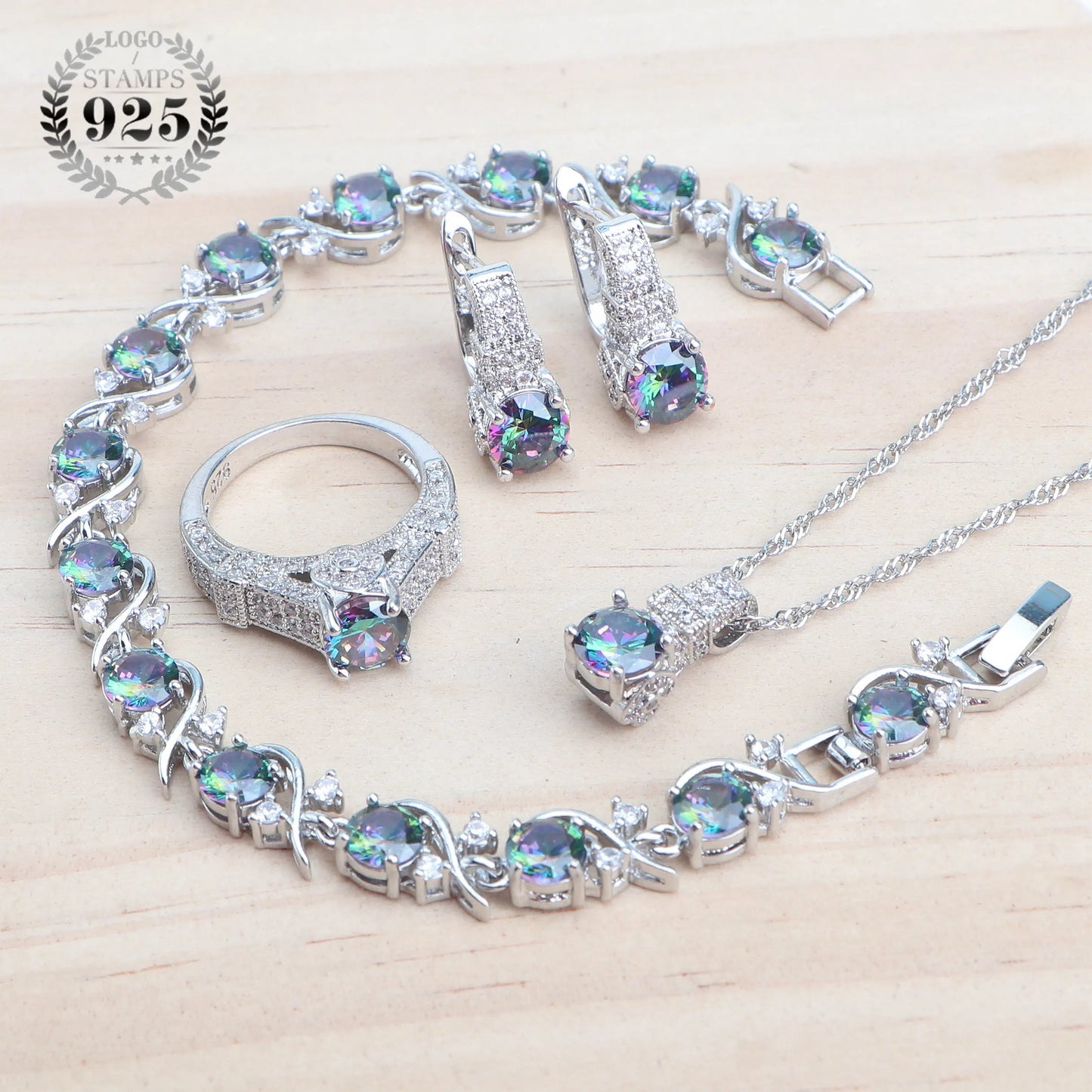 925 Sterling Silver Jewelry Sets For Women Wedding Jewelry Ladies Purple Zircon Earrings Bracelets Set Rings Pendant Necklace Good Vibrations Adult Super Store
