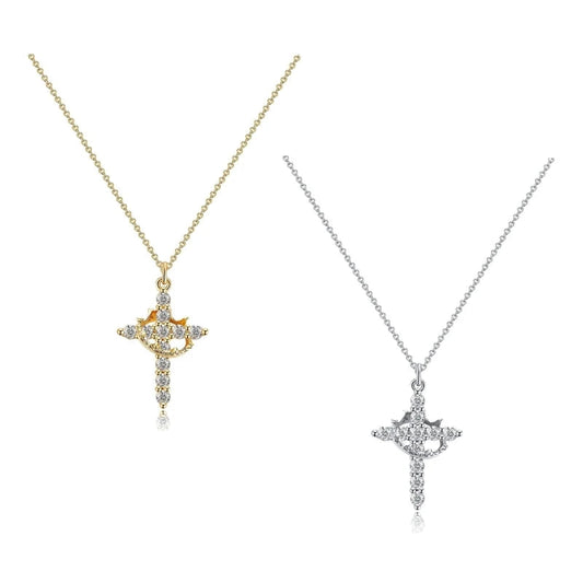 Elegant Crosses Choker Necklace Pendant with Stylish Jewelry Accessory for Trendy Women Ladies Daily Use Casual Wear Good Vibrations