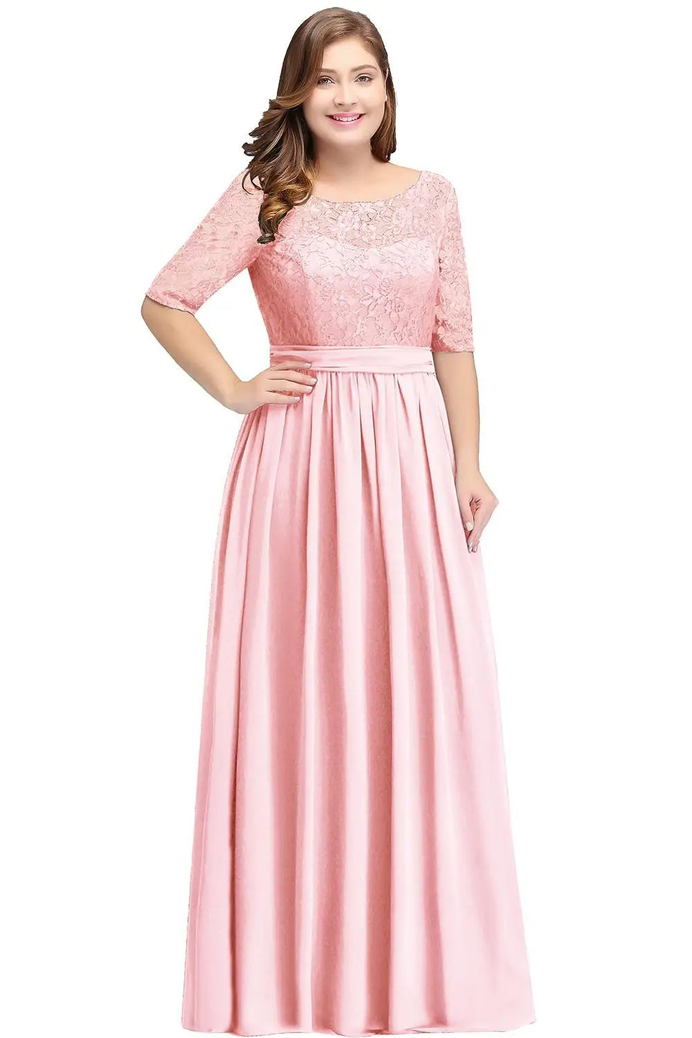 Women Plus Size Lace Chiffon Bridesmaid Dresses Long For Wedding Elegant A Line Evening Party Gown Guest Prom Vestidos De Soiree