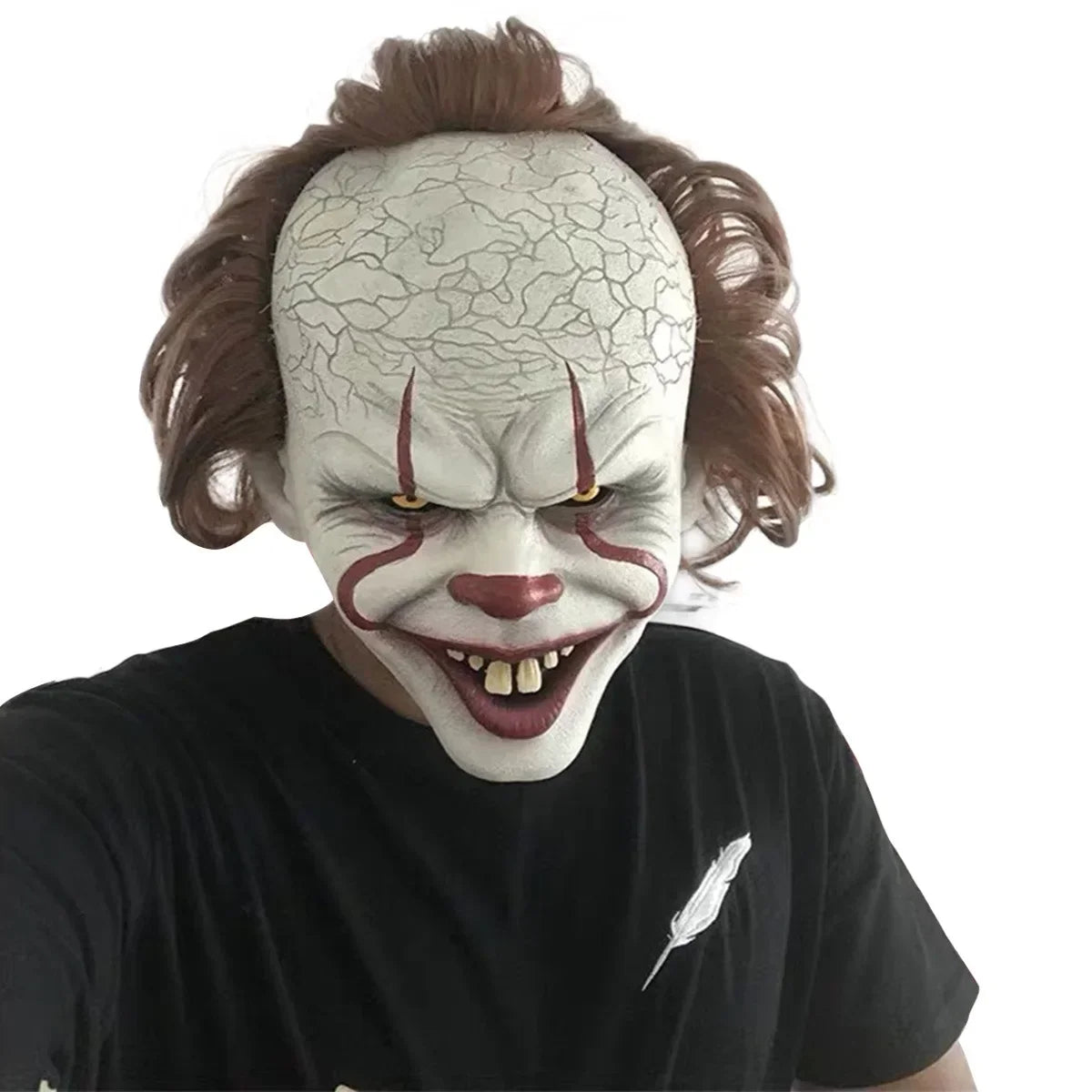 Halloween 2025 Mask Stephen King's It Mask Pennywise Horror Clown Joker Mask Clown Mask Halloween Cosplay Costume Props Good Vibrations