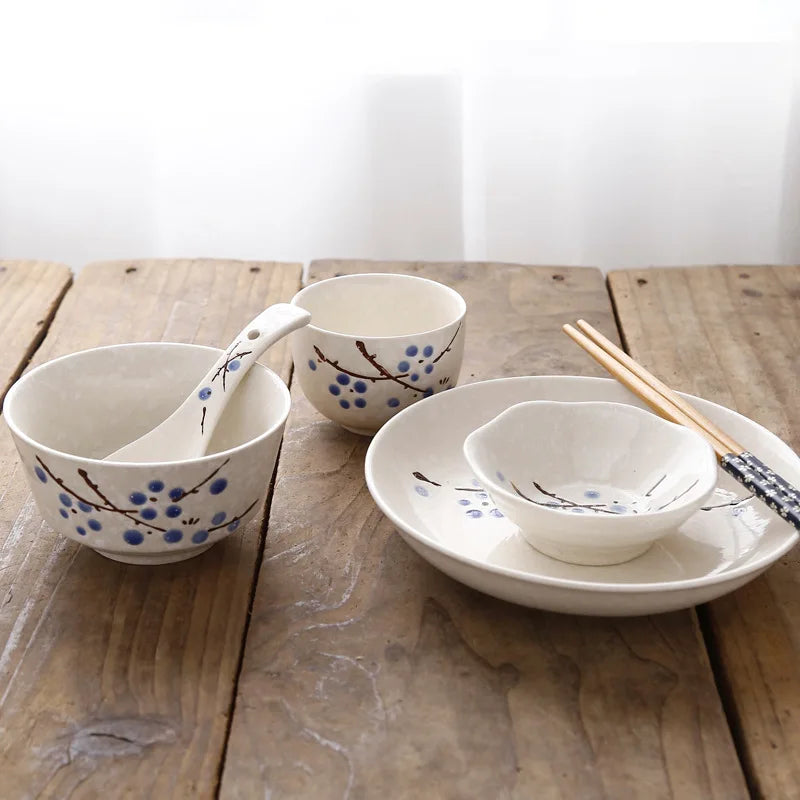 Japanese Style Ceramic Tableware Set Household Cutlery Creative Ceramic Dinnerware dining table dish set dinner set eco friendly Good Vibrations