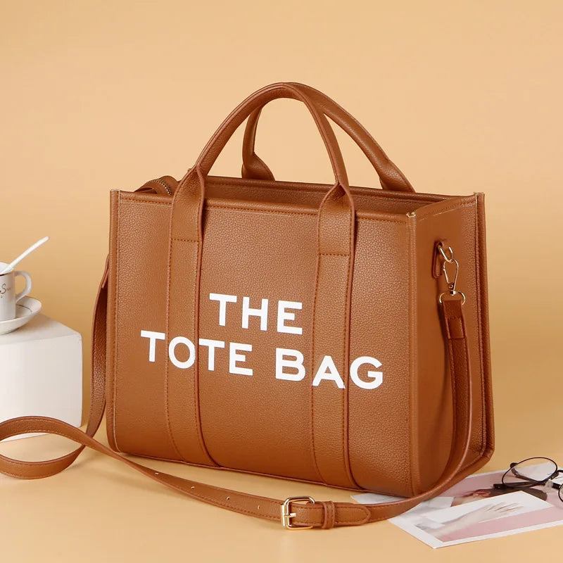 Designer Women's Tote Bag PU Leather Shopper Purses Solid Color Outdoor Leisure Large -Capacity Letter Shoulder Bag Women Clutch Good Vibrations