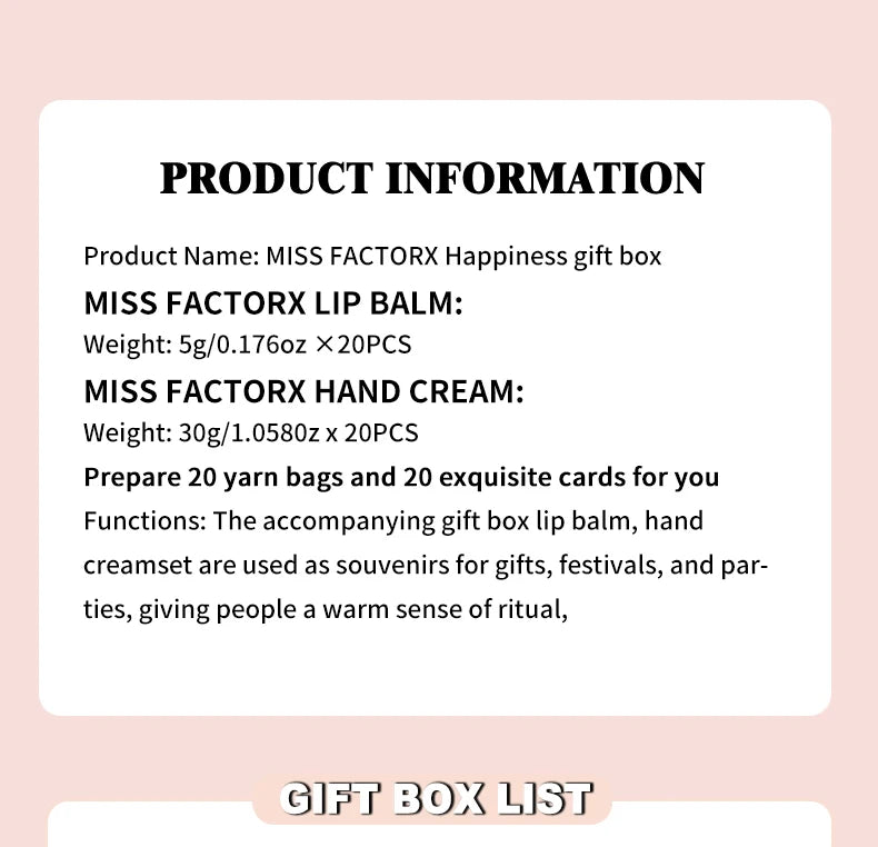 20 sets of wedding dress and suit theme gifts include hand cream, lipstick, white drawstring bag and wedding love greeting card