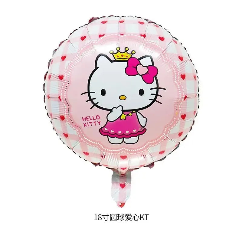 5pcs Hello Kitty Themed Birthday Party Decoration Supplies Kawaii KT Cat 32 Inch Number Foil Balloon Kit Baby Shower Girls Gift Good Vibrations