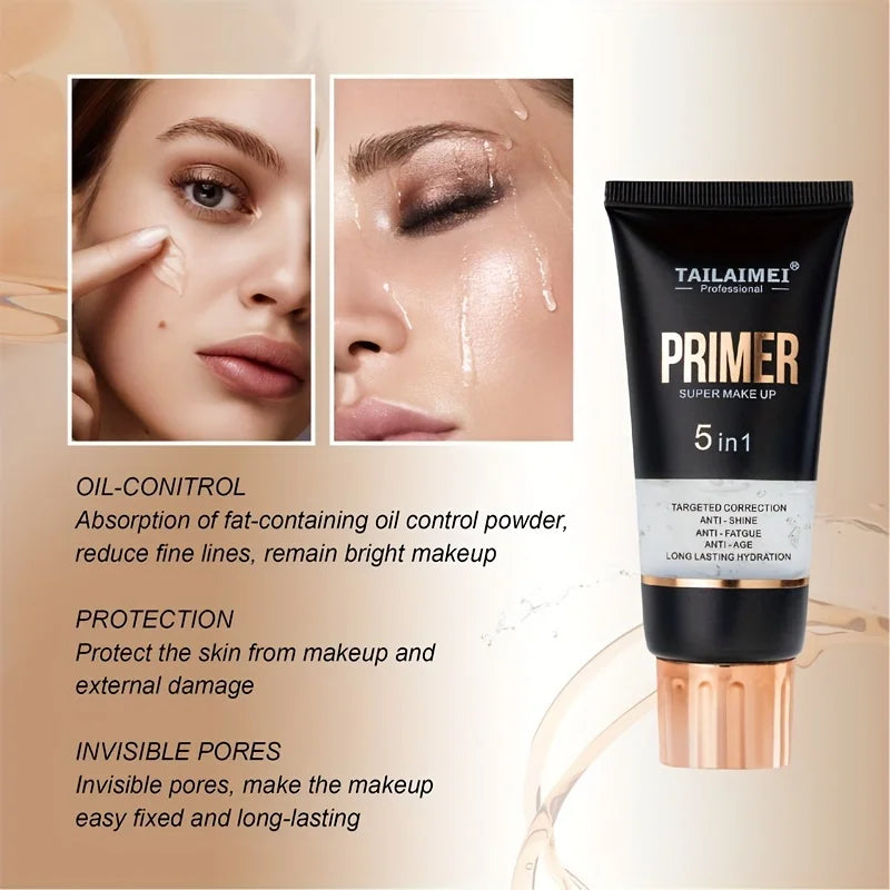 Waterproof Base Transparent Gel Makeup Primer - Full Coverage Matte Foundation With Color Retention, Natural Avocado And Rose Ex Good Vibrations