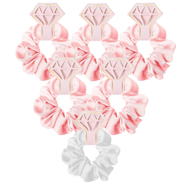 12/6pcs Wedding Bridesmaid Gifts Bridesmaid Hair Ties Scrunchies Heart Shaped Sunglasses Bachelorette Hen Party Bridal Favors Good Vibrations