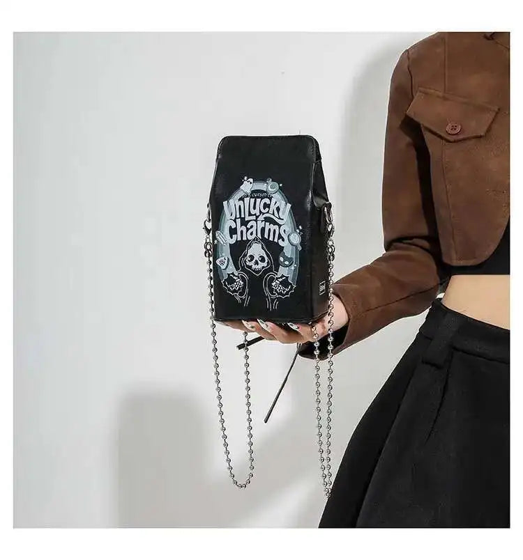 Printed Graffiti Small Square Bag Fashion Cool Crossbody Bag Funny Box Shoulder Bag For Girls Good Vibrations