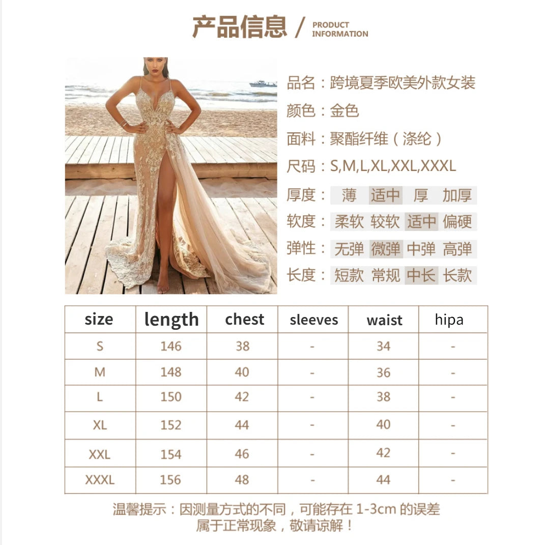 Wedding Party Dress Female Evening Elegant Sexy Deep V Neck Strap Sleeveless Sequined Long Maxi Dresses for Women 2024 Good Vibrations