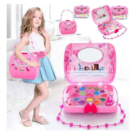 Baby Girls Make Up Set Toys Pretend Play Cosmetic Bag Beauty Hair Salon Toy Eye Shadow Makeup Tools Children Pretend Play Toys Good Vibrations
