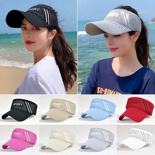 Women Hats Sunscreen Baseball Cap Outdoor Sport Leisure Sun Protection Breathable Sunshade Hat Sun Hats Ponytail Hat Good Vibrations