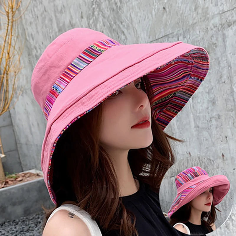 Retro Beach Hat For Women, Summer Sun Protection, Ethnic Style, Big Brim Hat For Outings, Sun Protection, Seaside Cool Hat Good Vibrations