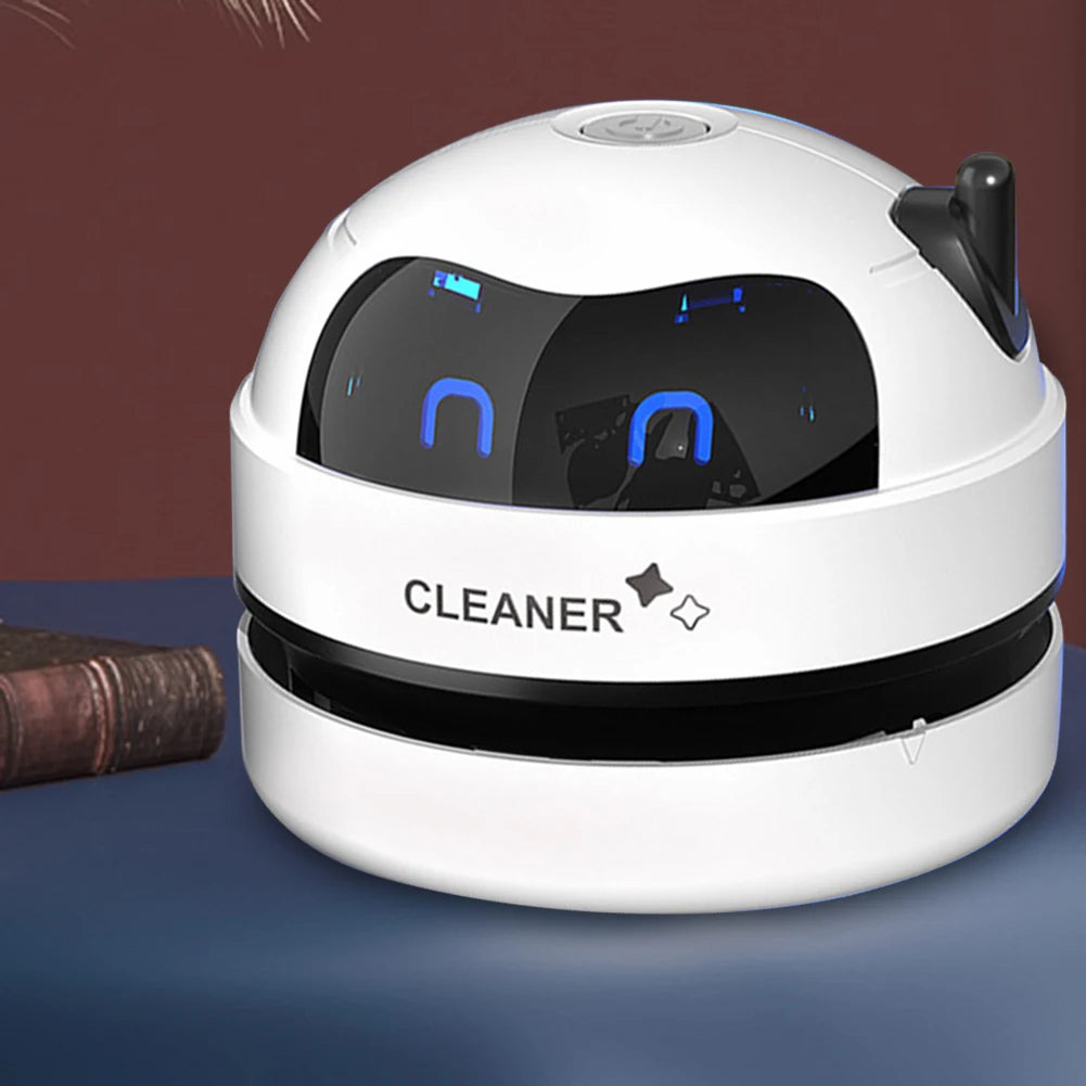 Desktop Vacuum Cleaner with Nozzle & Cleaning Brush USB Charging Mini Desk Dust Vaccum Cleaner Good Gift For Kid Student Ofiice Good Vibrations