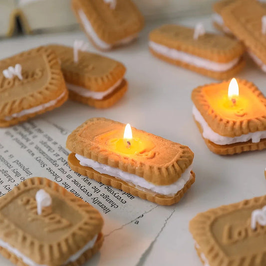 Cute Handmade Biscuit Candle Scented Candle Aromatherapy Soy Wax Candle Wedding Birthday Candles Party Home Decoration Good Vibrations