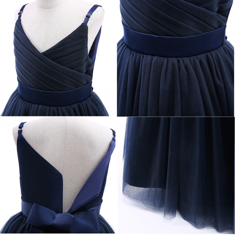 Girl Long White Bridesmaid Dresses For Wedding Prom Gown Big Bow Girls Party Dress Kids First Communiom Formal Evening Vestidos Good Vibrations
