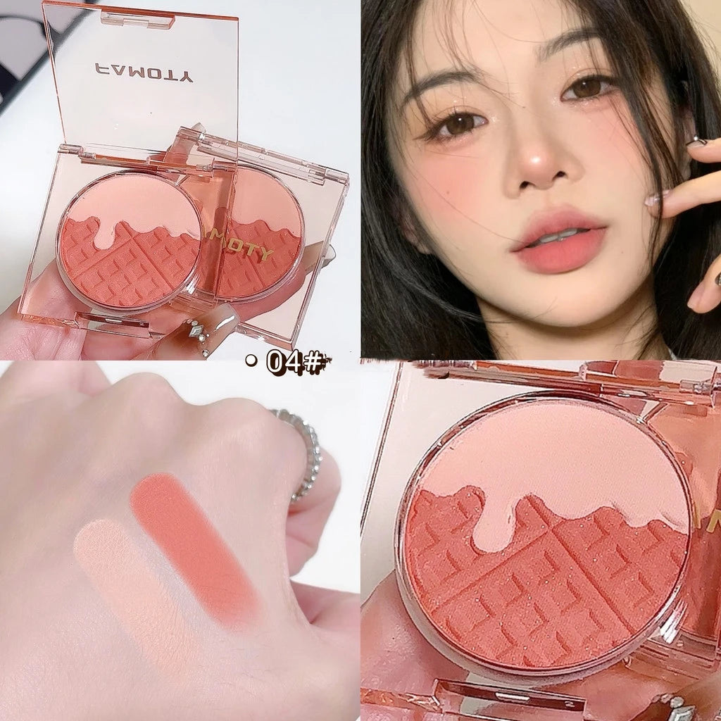 Monochrome Blush Palette, Powder Palette Multi-Colored Blush Powder Blushing Rose, Matte, Bold, Lightweight, Blends Easily Good Vibrations