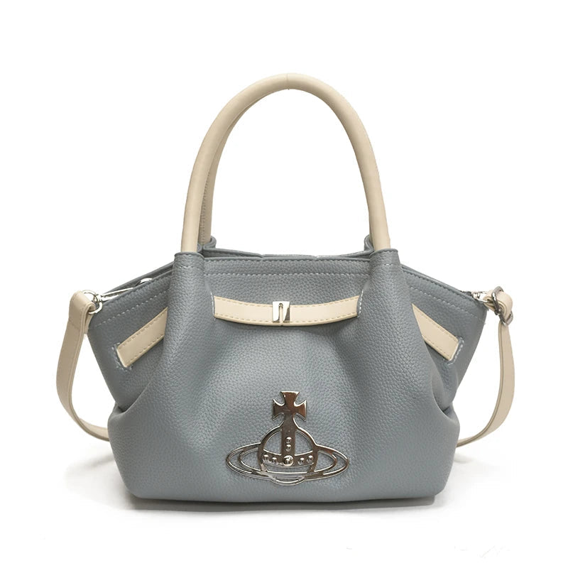 Classic Designer Paris Fashion Tote Messenger Purse Shopper Bag Elegant Leather Solid Color Commuter Good Vibrations