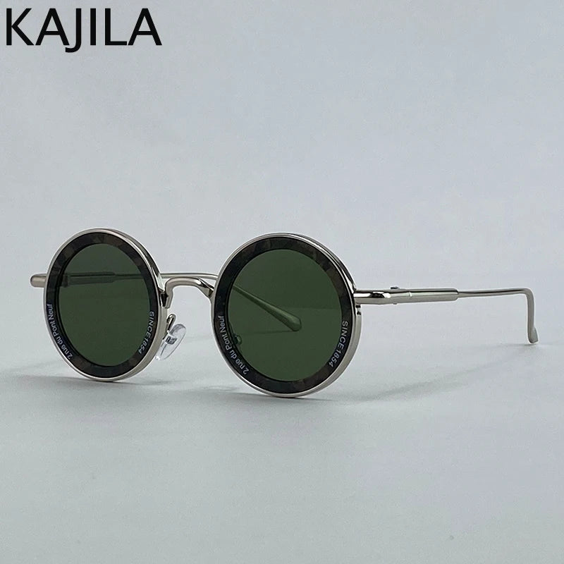 Small Frame Round Steampunk Sunglasses Men 2025 Luxury Brand Retro Punk Sun Glasses For Male Classic Driving Eyewear UV400 Good Vibrations
