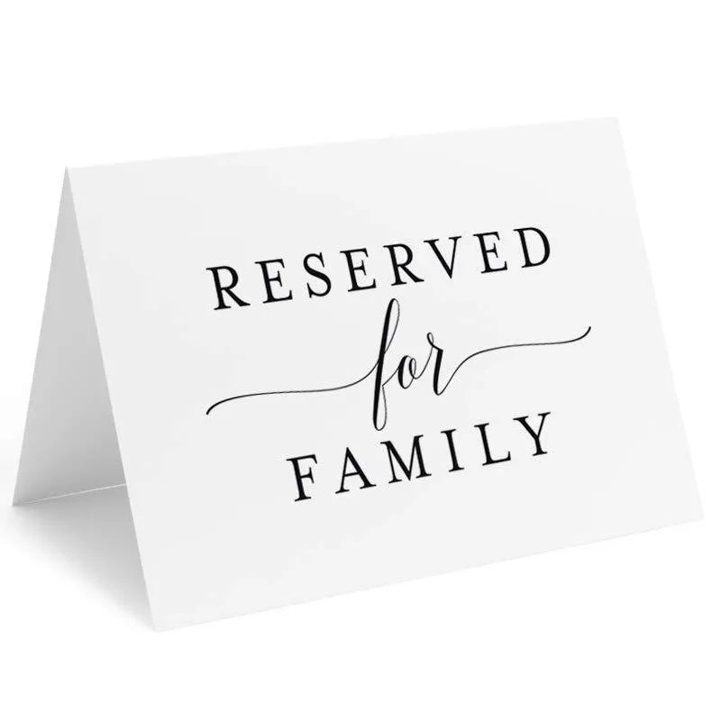 10pcs Reserved Signs for Weddings Party,Receptions Celebrations Reserved Signs for Tables Reserved for Family Card for Wedding