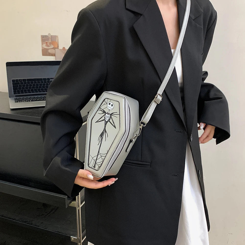 New Coffin Shape Purses Shoulder Bag 2023 Halloween Handbag Crossbody Bag Coffin Purses Women Gothic Women Bag Good Vibrations