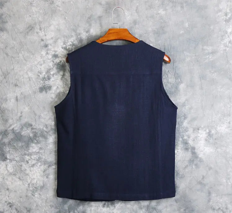 Men's Vest Dress Linen Cotton Waistcoat Jacket Male Formal Gilet For Mens Jeans Summer Casual Business Victorian Clothing