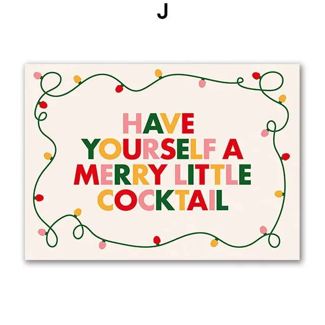 Christmas Tree Girl Santa Claus Car Gift Party Posters Prints Canvas Painting Nordic Wall Art Picture For Living Room Home Decor Good Vibrations