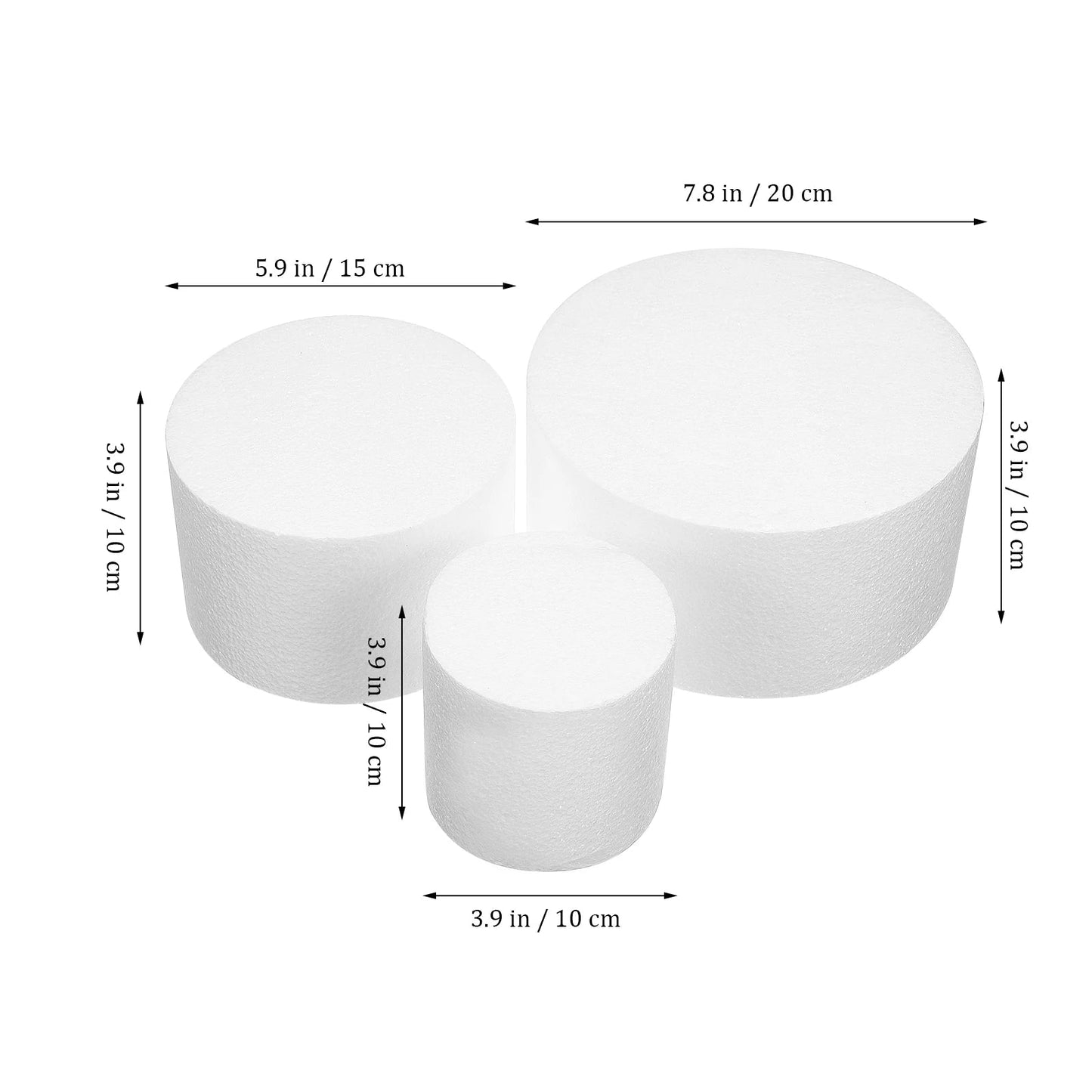 3 Pcs Cake Dummies Cake Models Fake Cake Decors Triple Tier Cake Wedding Cake Rounds Foams Ornament Square Decorate Good Vibrations